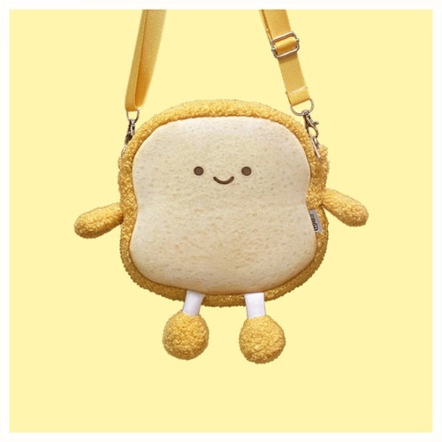 Toastie Mood Pillow and Sling Bag (4 VARIANTS, 4 SIZES) - Happy Loaf Sling Bag / 7*8"/ 18*20 cm