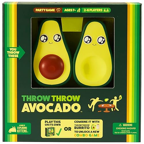 Exploding Kittens Presents Throw Avocado - A Dodgeball Card Sequel and Expansion Set - Family-Friendly Card Games for Adults, Teens & Kids - 2-6 Players - Ages 7 and Up - 120 Cards - Throw Throw Avocado