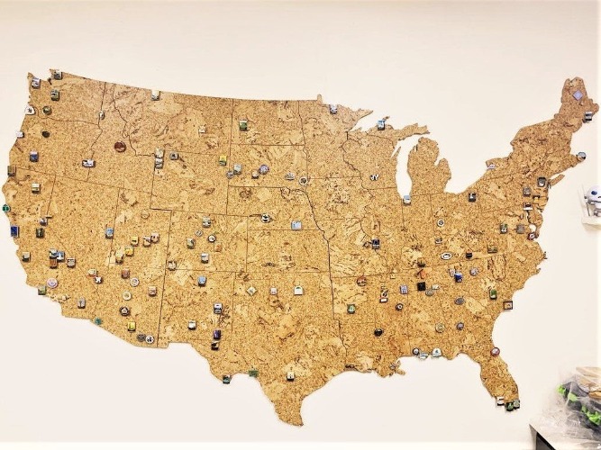 Cork Map of the United States by GEO 101 DESIGN - Extra Large (72" x 44") / Contiguous States
