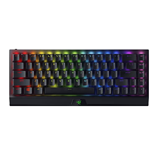 Razer BlackWidow V3 Mini HyperSpeed 65% Wireless Mechanical Gaming Keyboard: HyperSpeed Wireless Technology - Green Mechanical Switches- Tactile & Clicky - Doubleshot ABS keycaps - 200Hrs Battery Life - BlackWidow V3 Mini - Green Switches - Tactile & Clicky