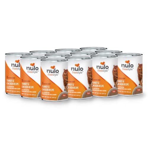 Nulo Freestyle Cat & Kitten Wet Pate Canned Cat Food, Premium All Natural Grain-Free with 5 High Animal-Based Proteins & Vitamins to Support a Healthy Immune System and Lifestyle 12.5 Oz (Pack of 12) - Turkey & Chicken - 12.5 Ounce (Pack of 12)