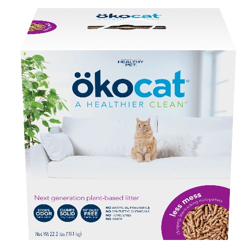 Okocat&reg; Less Mess Clumping Wood Cat Litter - Low Dust, Low Tracking, Natural