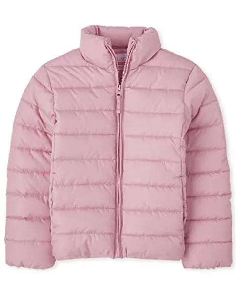 The Children's Place Girls' Medium Weight Wind-Resistant, Water-Resistant Puffer Jacket
