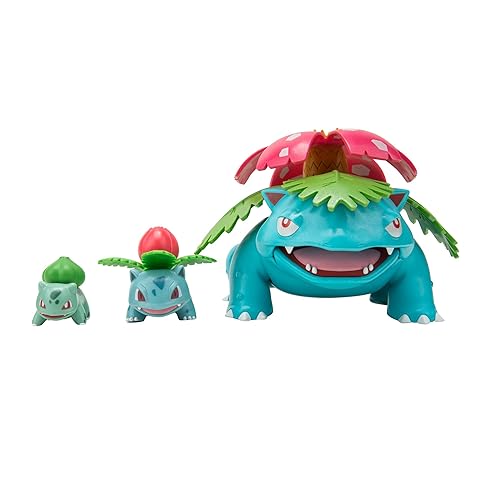 Pokémon Select Evolution 3 Pack - Features 2-Inch Bulbasaur, 3-Inch Ivysaur and 12-Inch Venusaur Battle Figures - Style 1