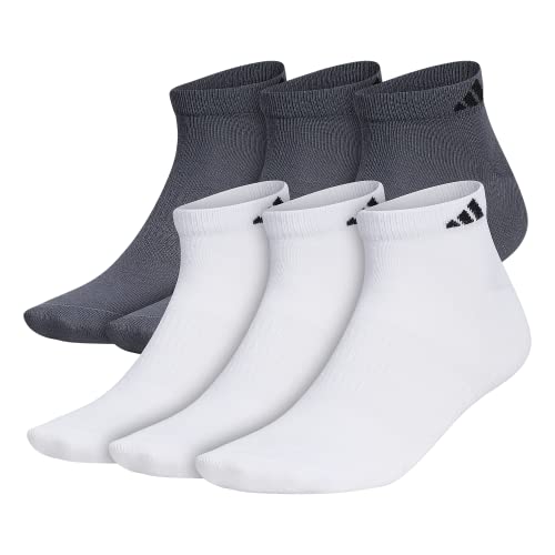 adidas Men's Superlite Low Cut Socks (6-Pair) - Large - White/Black/Onix Grey