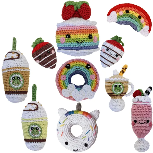 Knit Knacks Organic Cotton Pet & Dog Toys, "Sweet Tooth Group" (Choose from 10 different options!) - Latte