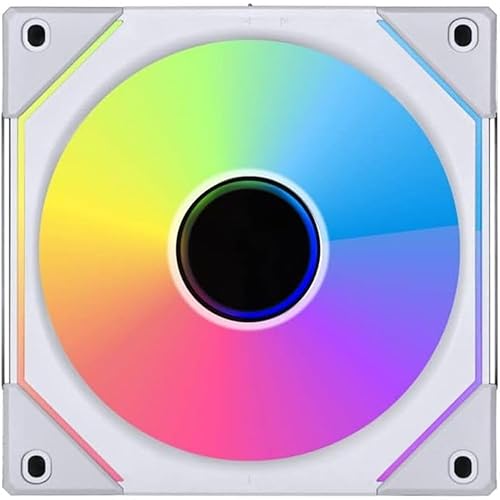 Lian Li UNI Fan SL-Infinity 120-Single Pack-ARGB Fan-Infinity Mirror-Daisy-Chain Design-Customizable Lighting Effects-One Cable Connection-Without Controller-White-(UF-SLIN120-1W)