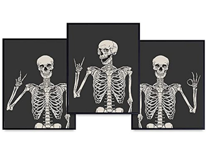Skeleton Wall Art & Decor - Halloween Wall Decor - Gothic Home Decor - Goth Room Decor - Funny Skull Wall Decor - Pagan Gifts - Bedroom Dorm Man Cave - Men Boys Teens - Witchy Picture Poster Print - 8x10
