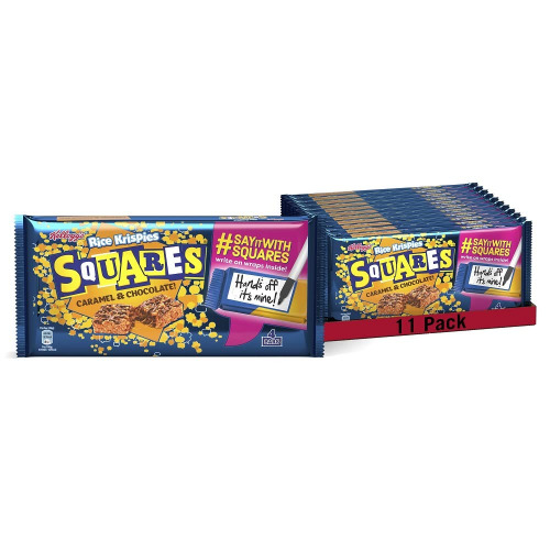 Kellogg's Rice Krispies Squares Chocolate Caramel Bars, Pack of 11