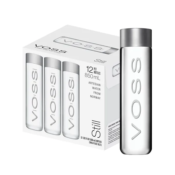 VOSS Still Water – Premium Naturally Pure Water - PET Plastic Water Bottles for On-the-Go Hydration –28.7 Fl Oz (Pack of 12) - 28.7 Fl Oz (Pack of 12) Original