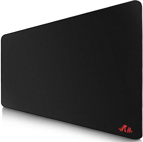 Rii Gaming Mouse Pad XXL,Extend Large Mouse Pad with Stitched Edge, Computer Mousepad (35.43x15.75x0.15in), Desk Mouse Pad with Water-Resistant Non-Slip Rubber Base for Desk,Keyboard,Computer,PC - Black