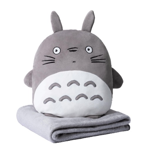 BallarArt CO Adorable Totoro Plush Toy with Removable Blanket - 40CM Soft, Cozy Stuffed Animal Pillow for Kids and Adults, Nap Time and Travel