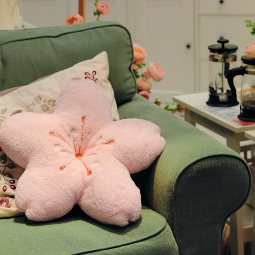 Cherry Blossom Pillow Kawaii Room Decor Japanese Kawaii Stuff Aesthetic Plush Pillows Decorative for Girls Bed Sofa Car