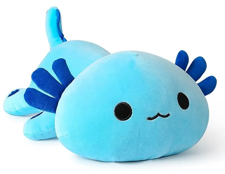 Onsoyours Cute Axolotl Plush, 19" Soft Large Stuffed Animal Salamander Big Plush Pillow, Kawaii Plushie Toy for Kids (Blue Axolotl A, 19") - Blue Axolotl a - 19"