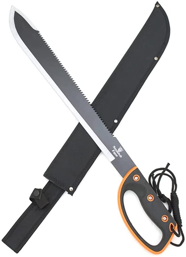 Snake Eye Tactical Full-Tang Fixed Blade Machete w/ Sheath Outdoors Hunting Camping Fishing (279) - 13-28BKOR