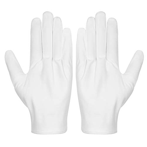 Cotton Gloves, Selizo 3 Pairs White Cotton Gloves Gloves for Women Men Eczema Dry Hands Moisturizing Serving Archival Cleaning Jewelry Silver Inspection