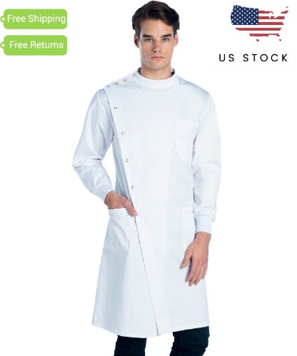 Dr. James Lab Coat Howie Style Mandarin Collar Cuffed Sleeves (Size 2XS - 5XL)