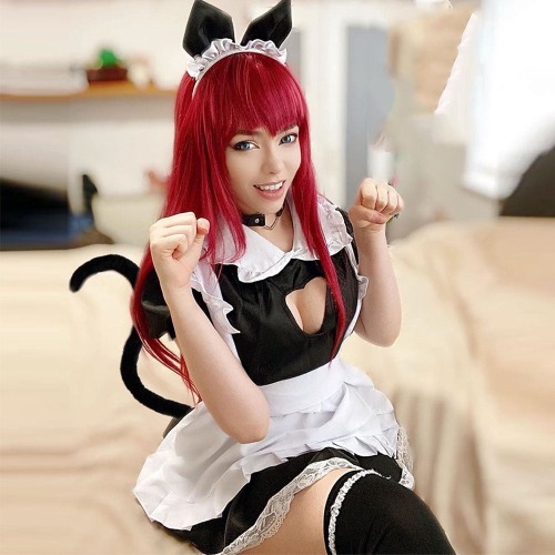 French Maid Cat Cosplay Lingerie - L / Black-White
