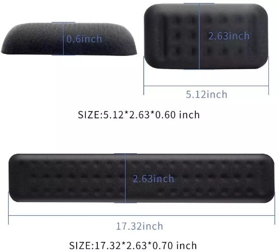 Ergonomic Memory Foam Wrist Support - Black