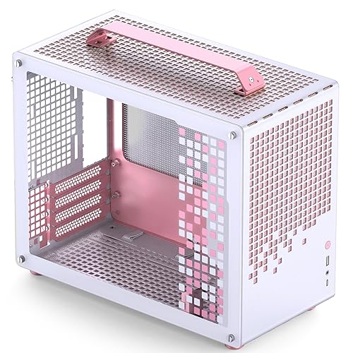 JONSBO/JONSPLUS Z20 Pink/White Micro-ATX Mini Tower Pc Case,with Detachable Carrying Handle, Mini Size, High-Performance Hardware Compatible, Support 240AIO, H160mm Cooler - Pink/White
