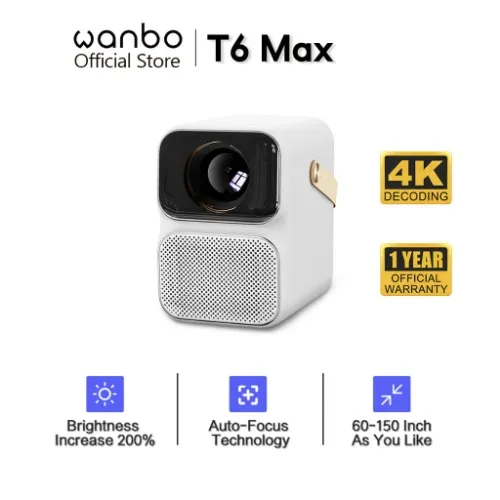 Wanbo T6 Max Auto Focus Projector 1080P 4K Decoding