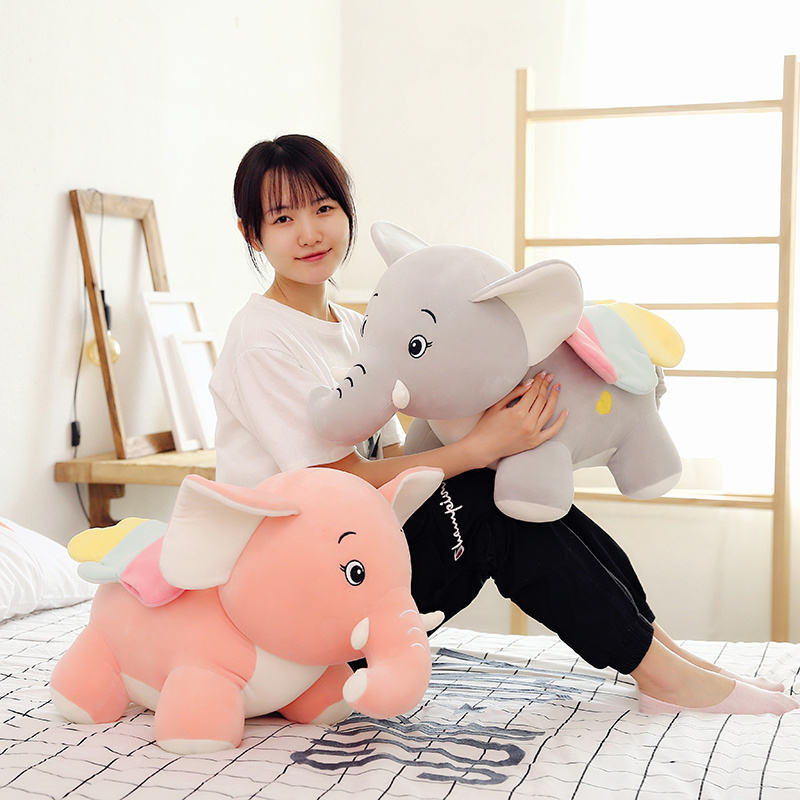 Soft Squishy Elephant Plush Toy - Gray / 22cm