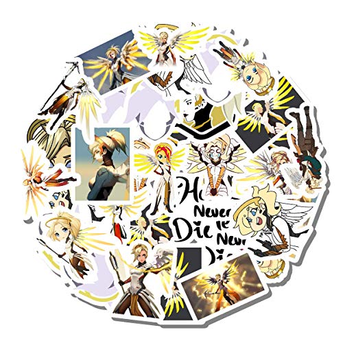 20 PCS Stickers Pack Mercy Aesthetic Overwatch Vinyl Colorful Waterproof for Water Bottle Laptop Scrapbooking Luggage Guitar Skateboard