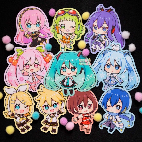 Vocaloid Stickers - Hatsune Miku, Snow Miku, Sakura Miku, Rin, Len, Meiko, Kaito, Luka, Gumi, Gackpo - Miku