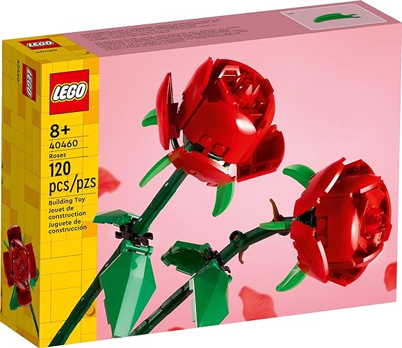 LEGO Roses - Building Toy for Kids, Girls & Boys, Ages 8+ - Artificial, Fake Roses for Home Decor & Display - Stocking Stuffer and Gift Idea for Christmas - 40460 - Multicolor