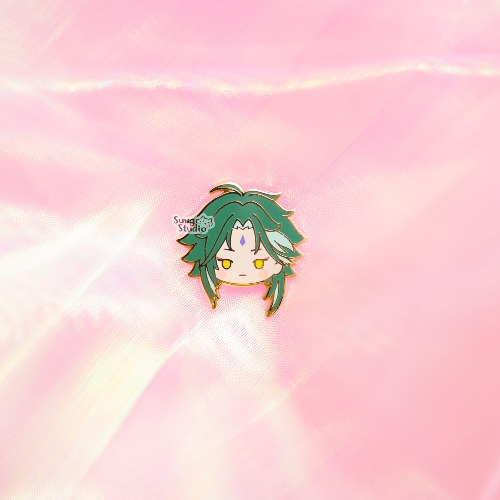 Genshin Impact Ganyu & Xiao Hard Enamel Pin - Xiao / [A Grade] / Simple Rubber Backs