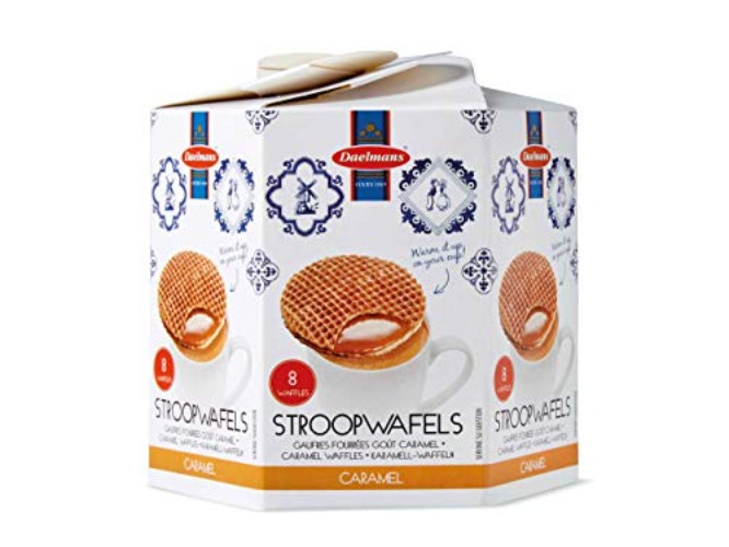 DAELMANS Stroopwafels, Dutch Waffles Soft Toasted, Caramel, Office Snack, Kosher Dairy, Authentic Made In Holland, 8 Stroopwafels Per Box, 1 Box, 8.11oz - Caramel - 8.11 Ounce (Pack of 1)