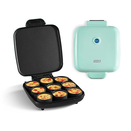 DASH Sous Vide Style Family Size Egg Bite Maker for Breakfast Bites, Sandwiches, Healthy Snacks or Desserts, Keto & Paleo Friendly (9 Servings), Aqua - Aqua - Bite Maker