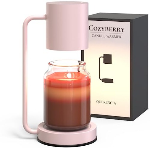 Cozyberry® Querencia Candle Warmer, Compatible with Yankee Candle Large Jar, Metal, Candle Lamp, 110-120V, Dimmable Candle Melter, Candle Warmer Lamp, Small & Large Size Jar Candles (Pink) - Pink