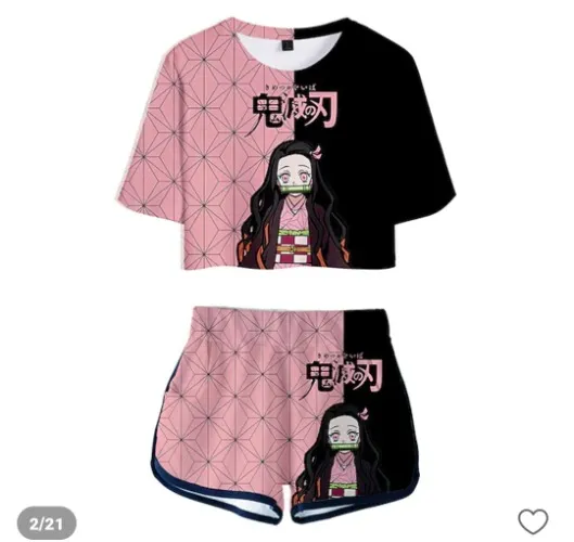 Inspired by Demon Slayer: Kimetsu no Yaiba Kamado Nezuko Agatsuma Zenitsu Kamado Tanjiro Crop Top Cartoon Sportswear Anime Harajuku Graphic Shorts For Women's Girls' Kid's Adults' 3D Print 100 2022 - US $19.49