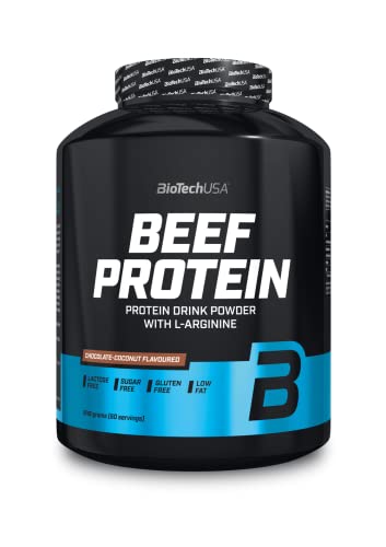 BioTechUSA Beef Protein, 87% Hydrolysed Protein Peptide Formula, Sin Lactosa ni Gluten, Bajo en Grasa, Sin Azúcar, Apto para la Dieta Paleo, 1,816 kg, Chocolate-coco - Chocolate-coco - 1.816 kg 