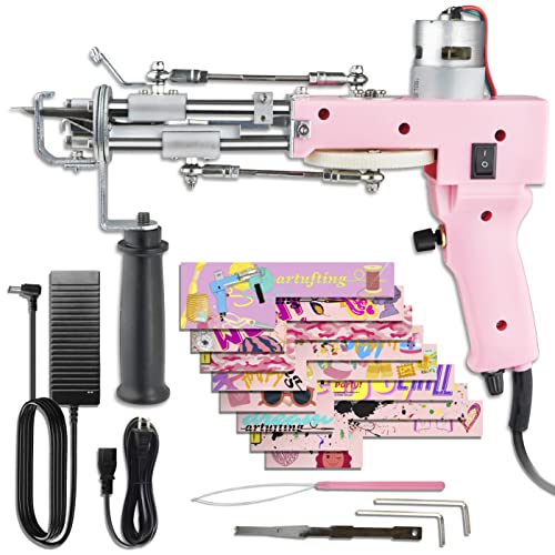 Tufting Gun 2 in 1 Cut Pile Loop Pile Rug Gun Machine Starter Kit - Pink