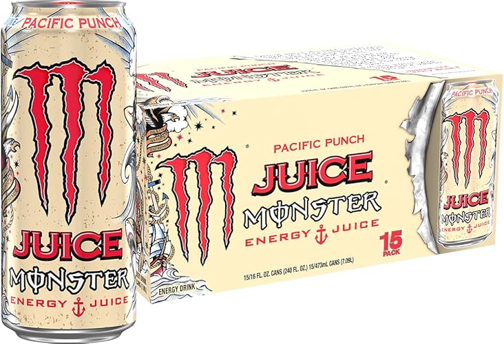 Monster Energy Juice Monster Pacific Punch, Energy + Juice, Energy Drink, 16 Ounce (Pack of 15) - Pacific Punch - 15 Pack