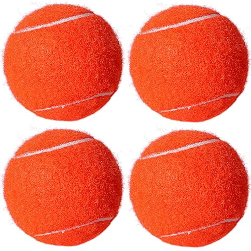 HPWFHPLF Tennis Balls, 4 Pack Advanced Practice Tennis Balls for Beginner, Training Playing Tennis Balls - Orange