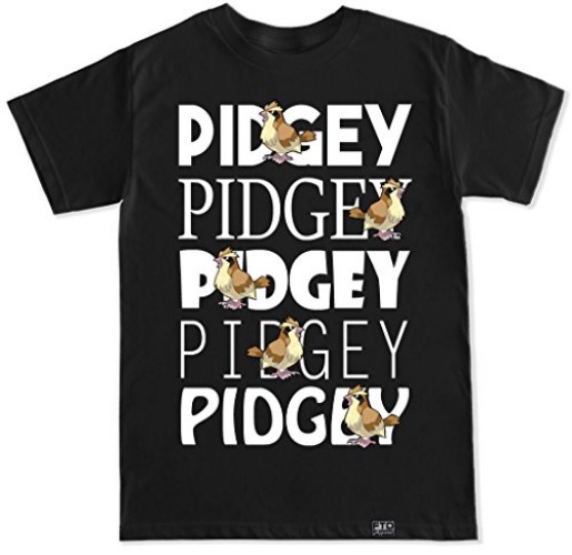 FTD Apparel Men's Pidgey T Shirt - X-Large - Black
