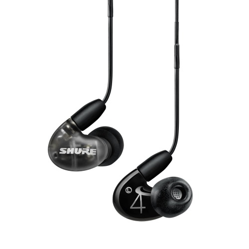 Shure AONIC 4 Wired Sound Isolating Earphones with Remote + Mic - black-smoke