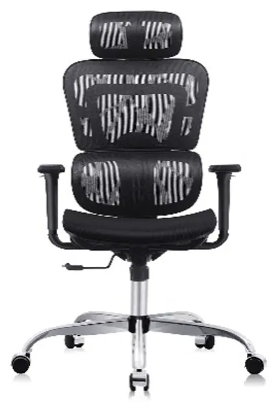 Office Chair, FelixKing Ergonomic Desk Chair with 3D Adjustable Headrest and Armrests Lumbar Support and Silver Wheels Reclining High Back Mesh Computer Chair (Black)