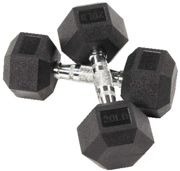 Sporzon! Rubber Encased Hex Dumbbell