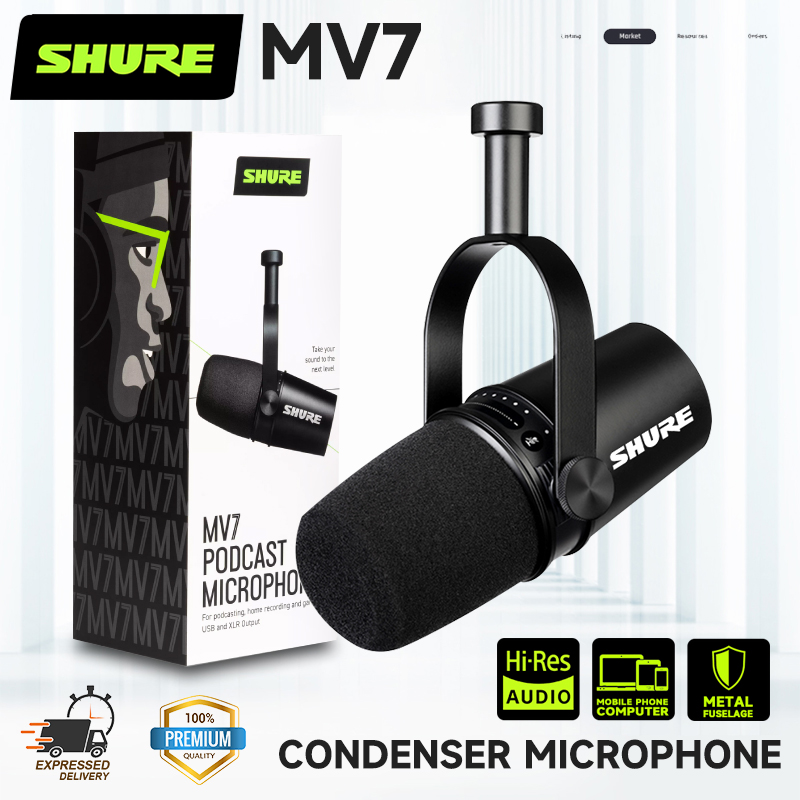 Shure MV7 SM7B USB & XLR Podcast Streaming Microphone 