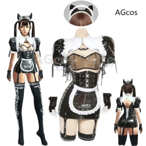 AGCOS oryginalny Design AI pokojówka kot dziewczyna skórzane kombinezony przebranie na karnawał kobieta Sexy piękny Cosplay| |   - AliExpress