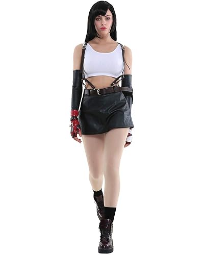 miccostumes Womens Game Cosplay Costume Outfit with Sleeves Glove Socks Bandage Piece - Small - Black