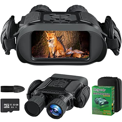 Bestguarder Night Vision Binoculars, 4.5-22.5×40 HD Digital Infrared Hunting Scope Record 5mp Photo & 1280×720 Video with Sound by 4”Display Up to 400m/1300ft-Upgrade Version - Black