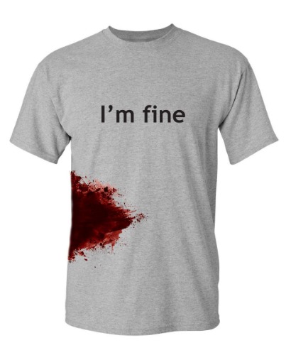 I'm Fine Graphic Novelty Sarcastic Movie Halloween Humor Zombie Funny T Shirt - Medium Sport