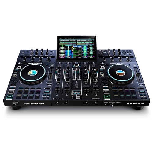 Denon DJ PRIME 4+ Standalone DJ Controller & Mixer with 4 Decks, Wi-Fi Music Streaming, Drop Sampler, 10.1" Touchscreen, Light Control, Internal FX - Prime 4+