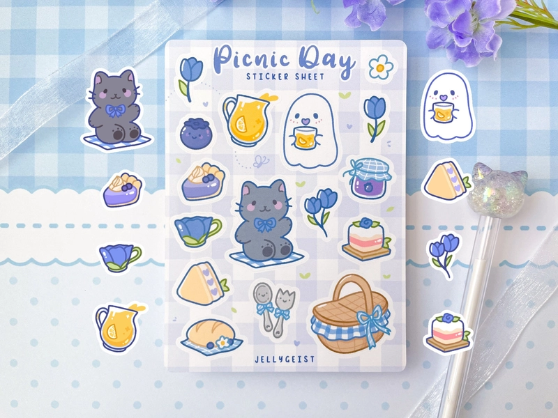 Picnic Day Sticker Sheet | Cute for Planners Bullet Journal Notebook or Scrapbook