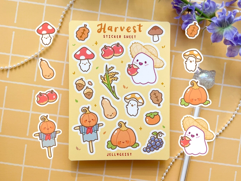 Harvest Sticker Sheet | Cute for Planners Bullet Journal Notebook or Scrapbook